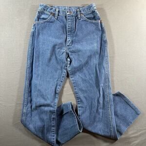 Vintage Wrangler Medium Wash Straight Leg Denim Jeans Regular Fit 26 Waist